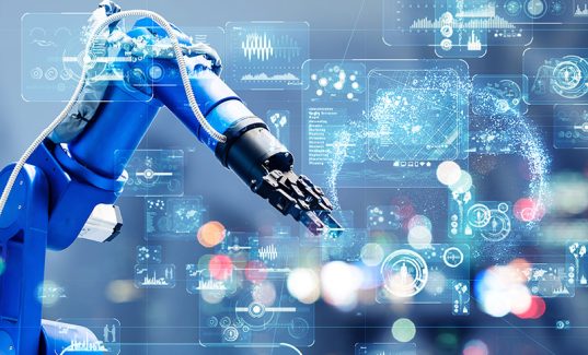 Industrial technology concept. Factory automation. Smart factory.